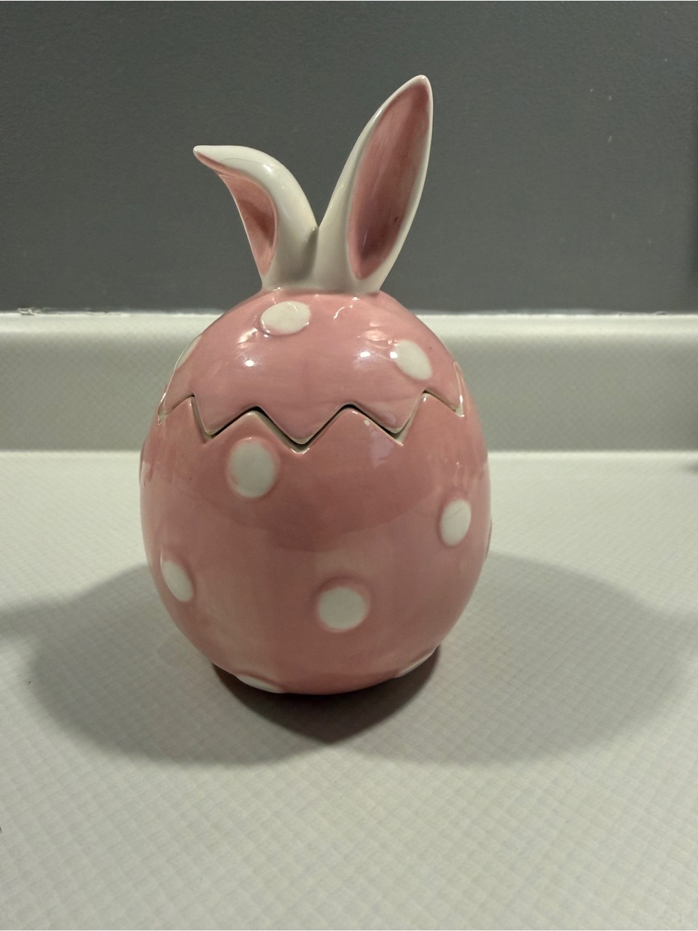 Charmed Aroma Pink Polka Dot Bunny Egg Ceramic Candle